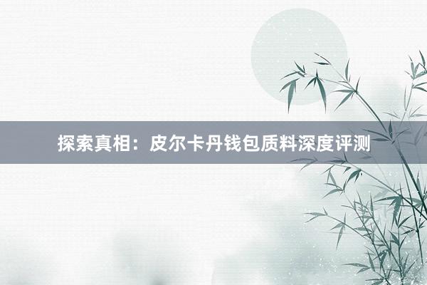 探索真相：皮尔卡丹钱包质料深度评测